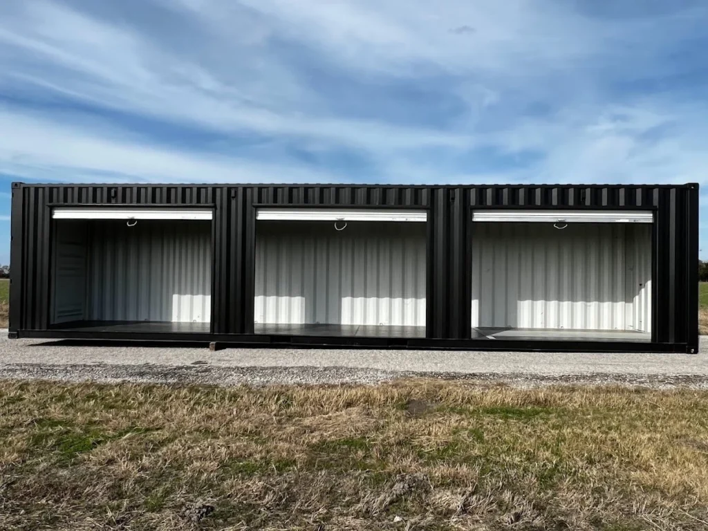 40ft Shipping Container with 3 Roll-Up Doors – One Trip Multi-Access Storage Container
