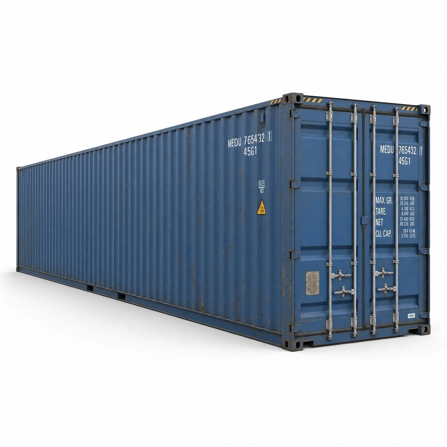 45ft High Cube Used Shipping Container – Cargo Worthy Blue Extra Long Storage Container