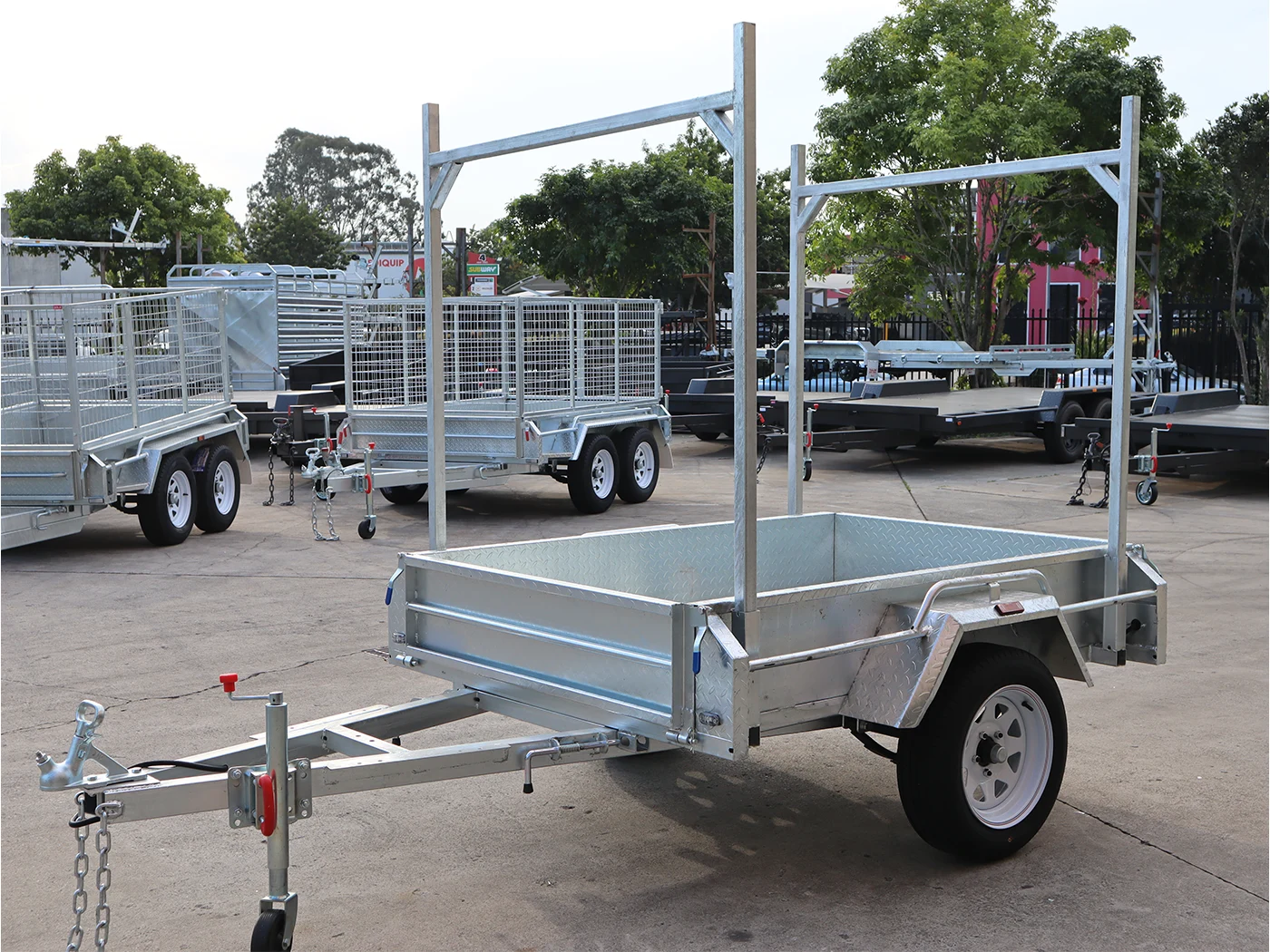 6x4 Galvanised Box Trailer with Tilt & Ladder Racks | Heavy Duty Single Axle 750KG ATM - Image 4