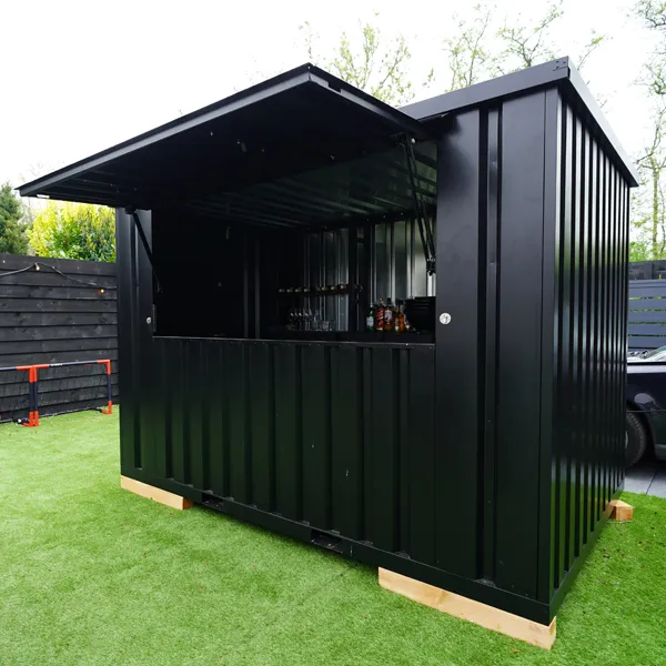 10ft Black Container Bar Kiosk – Portable Pop-Up Bar, Café & Event Container