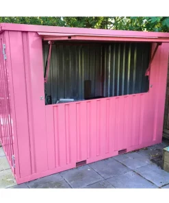 10ft Pink Container Bar Kiosk – Portable Pop-Up Food & Beverage Container – RAL 3014