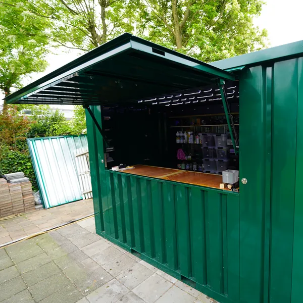 10ft Container Bar Kiosk – Portable Café, Coffee & Food Stall Container – Green