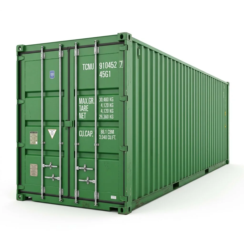 45ft High Cube Shipping Container – One Trip Extra Long Storage Container Green