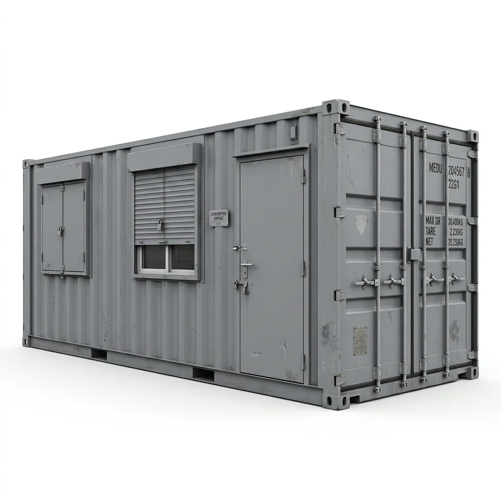 20ft Anti-Vandal Site Office Container – Secure Portable Office Container Grey