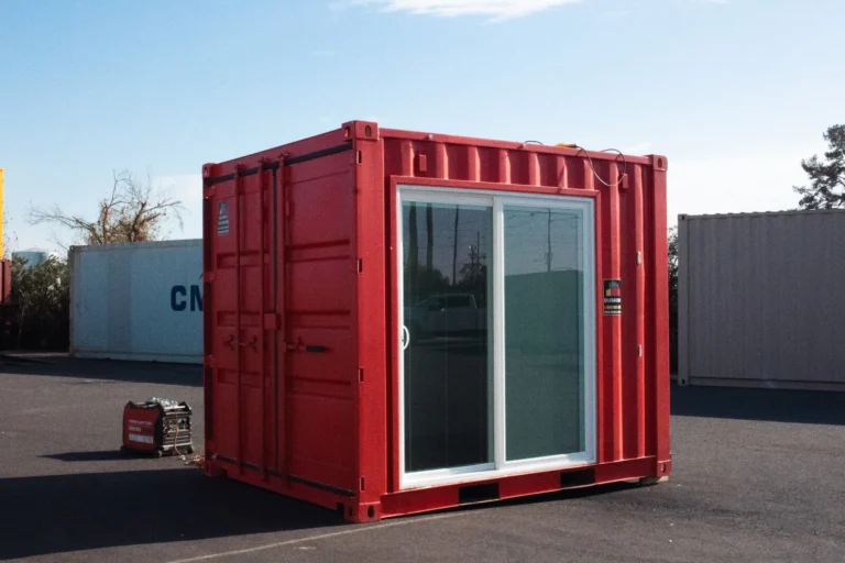 10ft Pop-Up Container Kiosk with Sliding Glass Door – Portable Retail & Food Service Container Australia