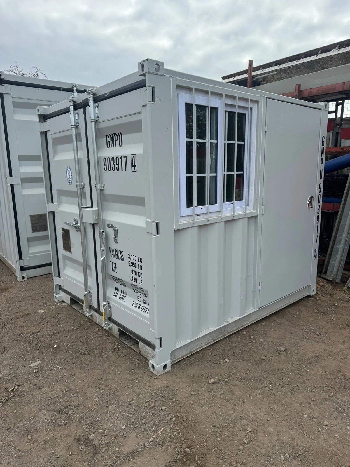 7ft Site Storage Container with Personnel Door & Security Window – New Compact Storage Unit