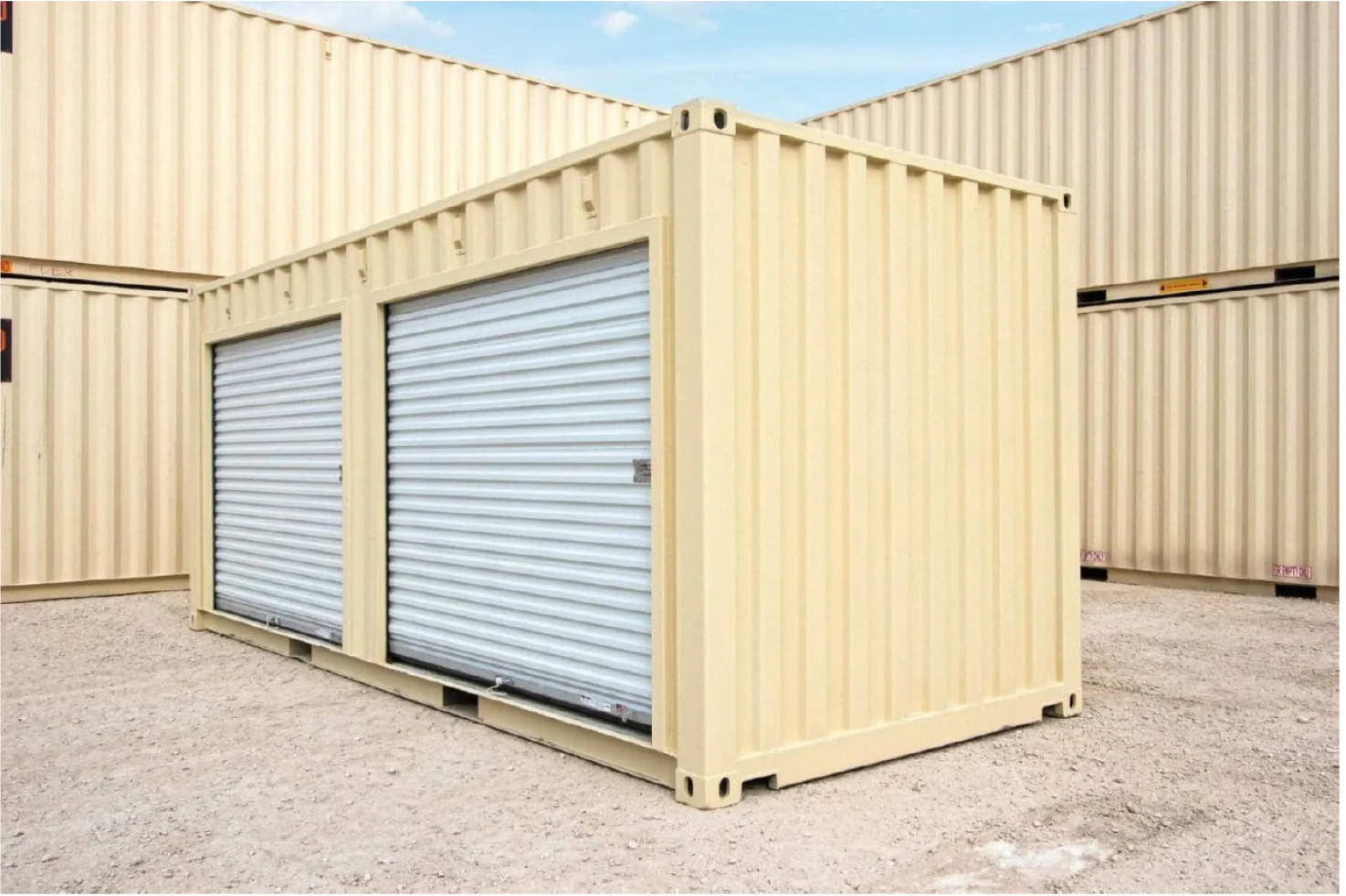 20ft Shipping Container with 2 Roll-Up Doors – New One Trip Secure Storage Unit